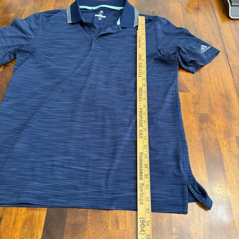 Adidas Golf Mens Medium Navy Blue Space Dye Performance‎ Polo Shirt RN88387
